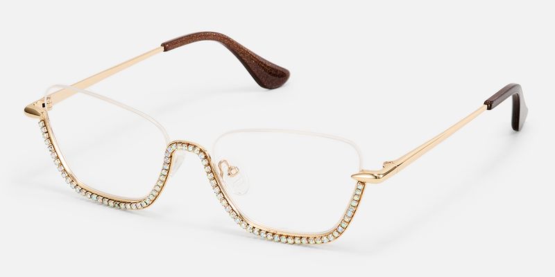 Viva - Cat Eye Gold Eyeglasses