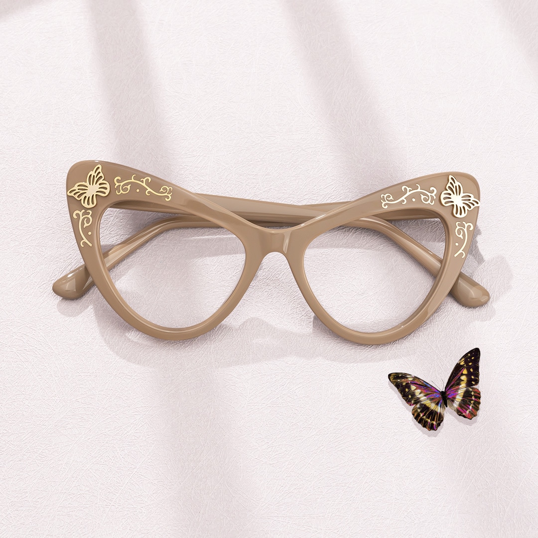 Bandele Cat Eye Brown Eyeglasses Vooglam