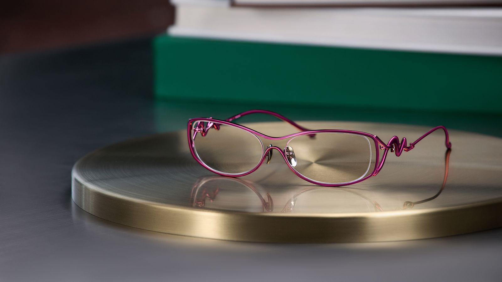 Silver Metal Double Wave Temple Glasses