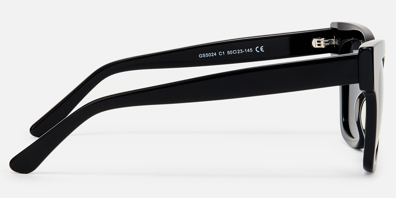 Vanguard - Square Black Sunglasses | Vooglam Side View