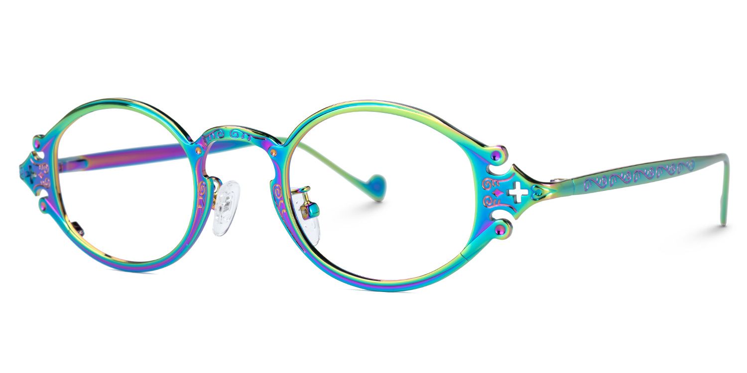 Callum - Oval Multicolor Eyeglasses | Vooglam Front View