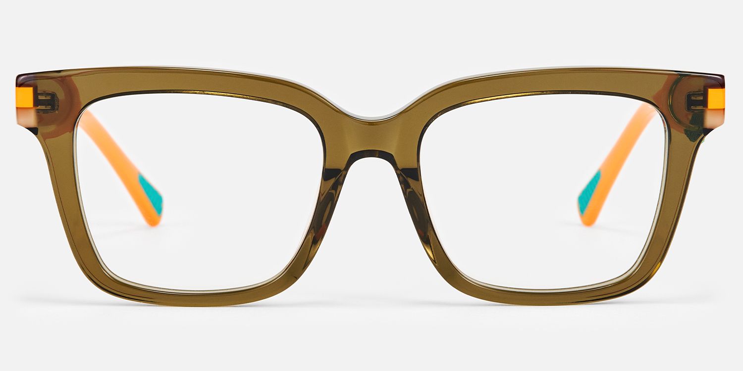 Nomad - Rectangle Green Eyeglasses | Vooglam Angle View