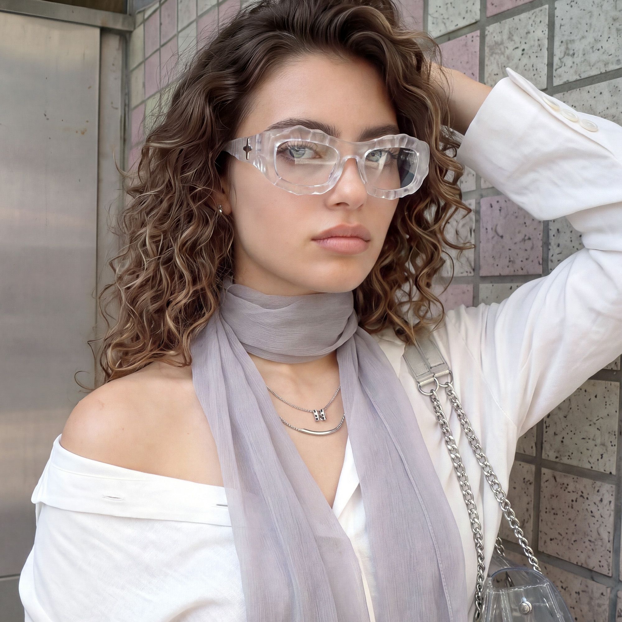 Vooglam Street Style in Real Life: The Geologist - Clear Transparent Marble Glasses by Vooglam
