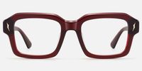 Blindspot - Square Red Eyeglasses | Vooglam Angle View