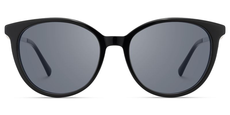 Pearl - Round Black Sunglasses | Vooglam