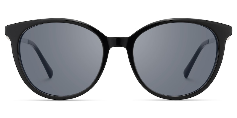 Pearl - Round Black Sunglasses