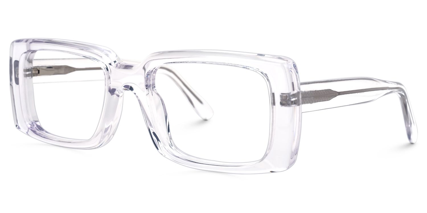 Eirwyn - Rectangle Crystal Eyeglasses | Vooglam Front View