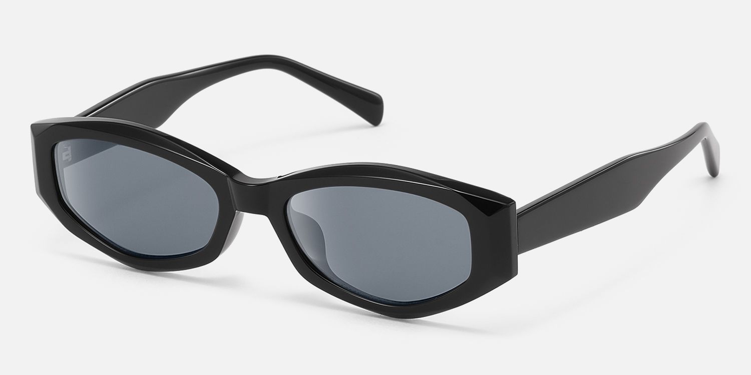 Vesper - Geometric Black Sunglasses | Vooglam Front View