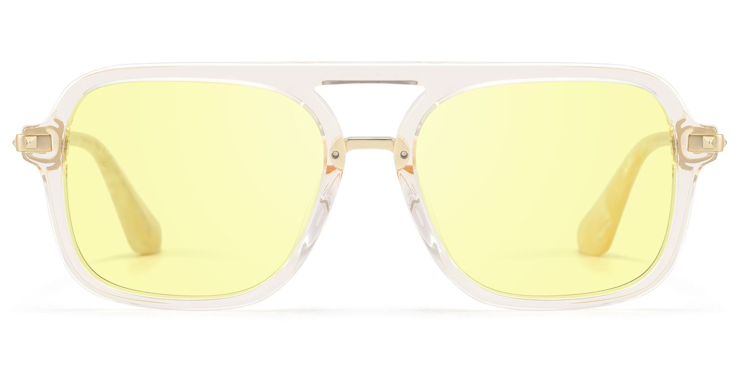 Marfa - Clear Yellow Aviator Sunglasses | Vooglam Product Details 1