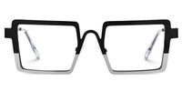 Cairbre - Rectangle Black/Silver Eyeglasses | Vooglam Angle View