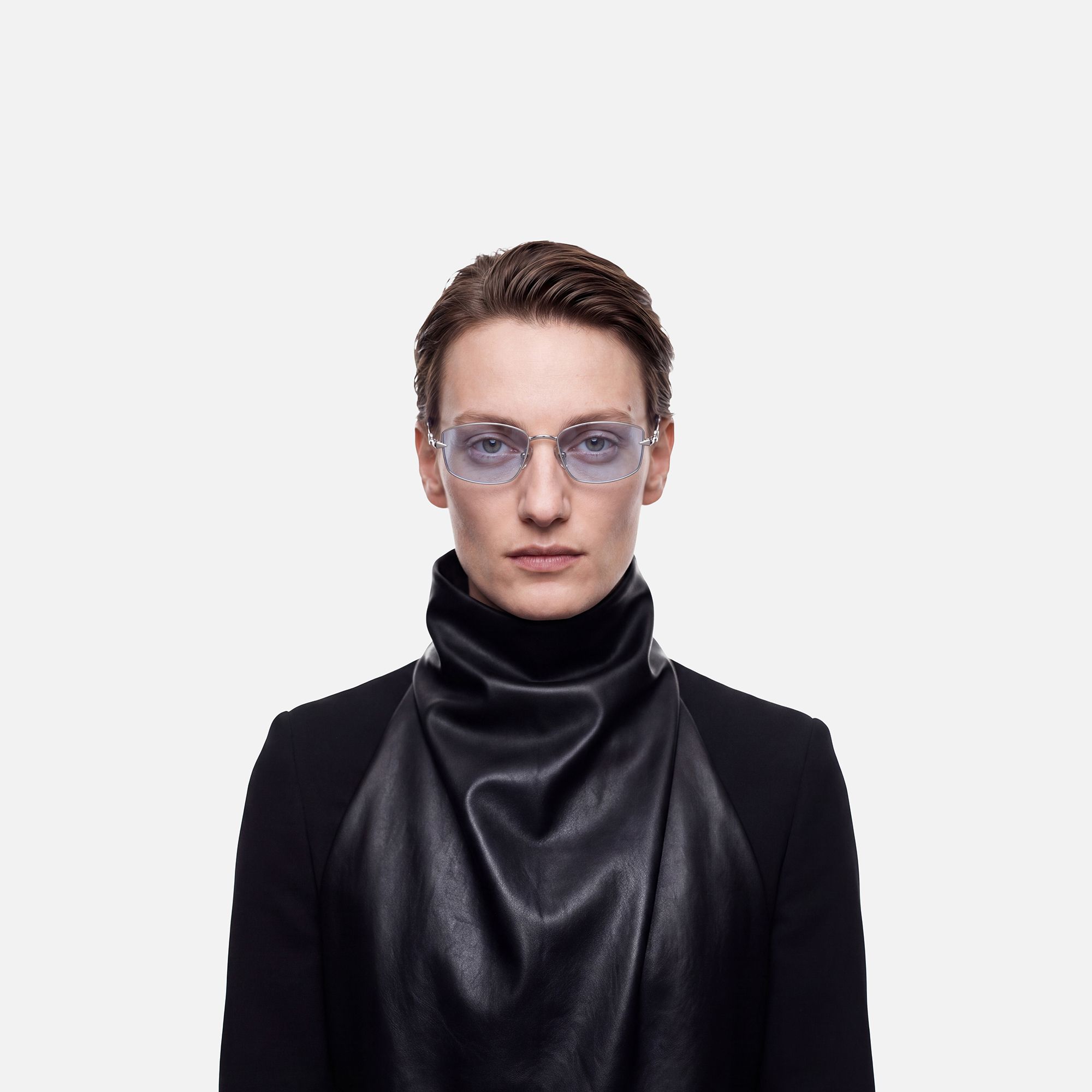 Bladework - Light Blue Tint Narrow Sunglasses | Vooglam On Model 2