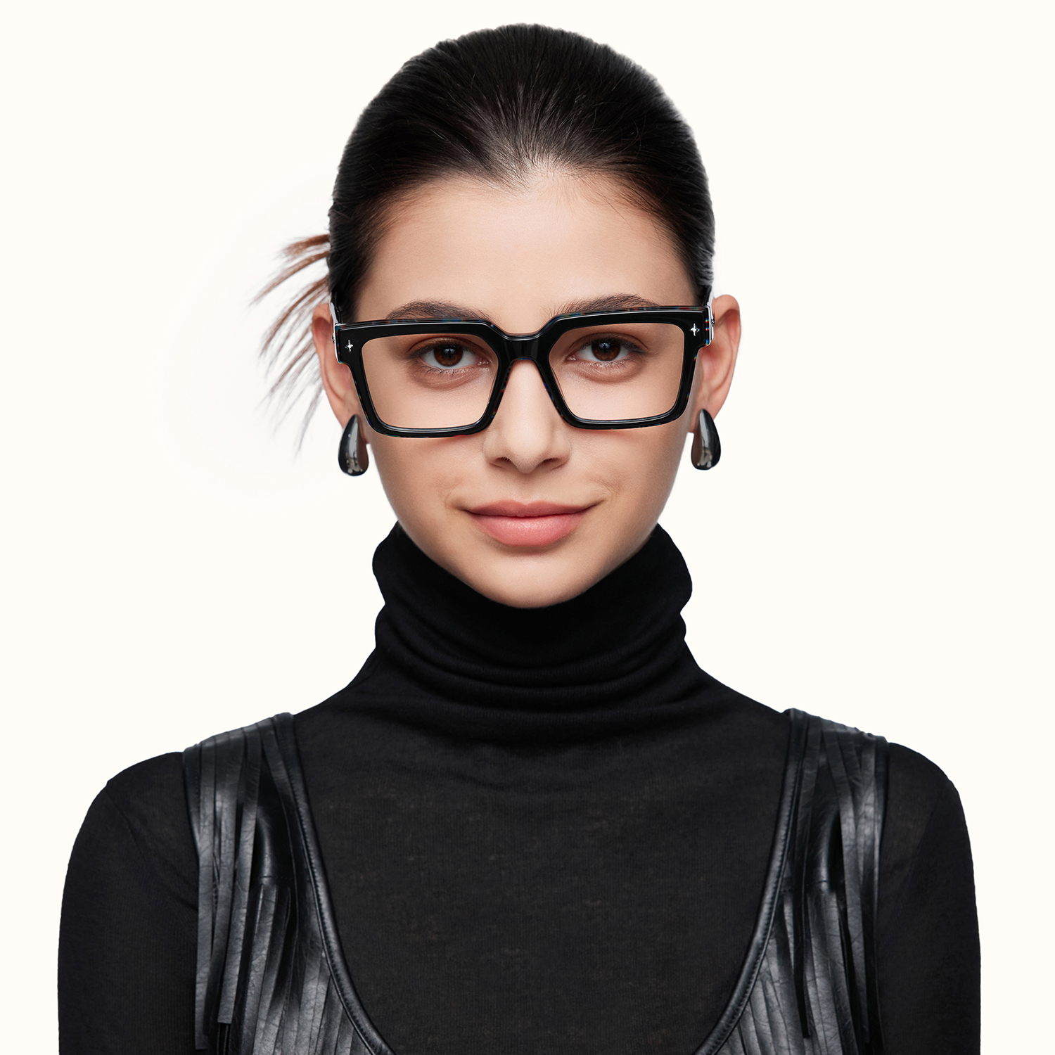 Havok - Rectangle Black Eyeglasses - 1