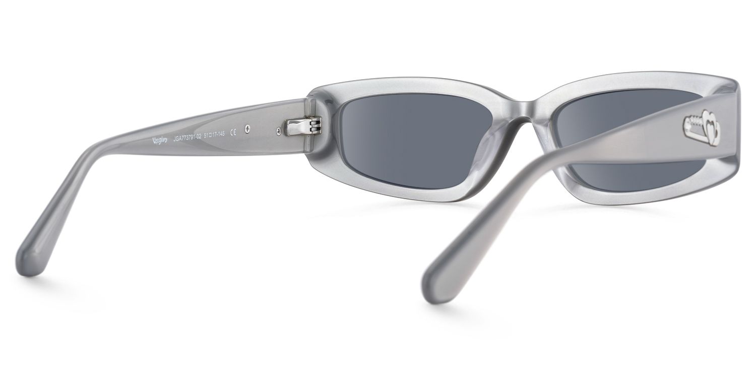 Quentin - Rectangle Silver Sunglasses | Vooglam Side View