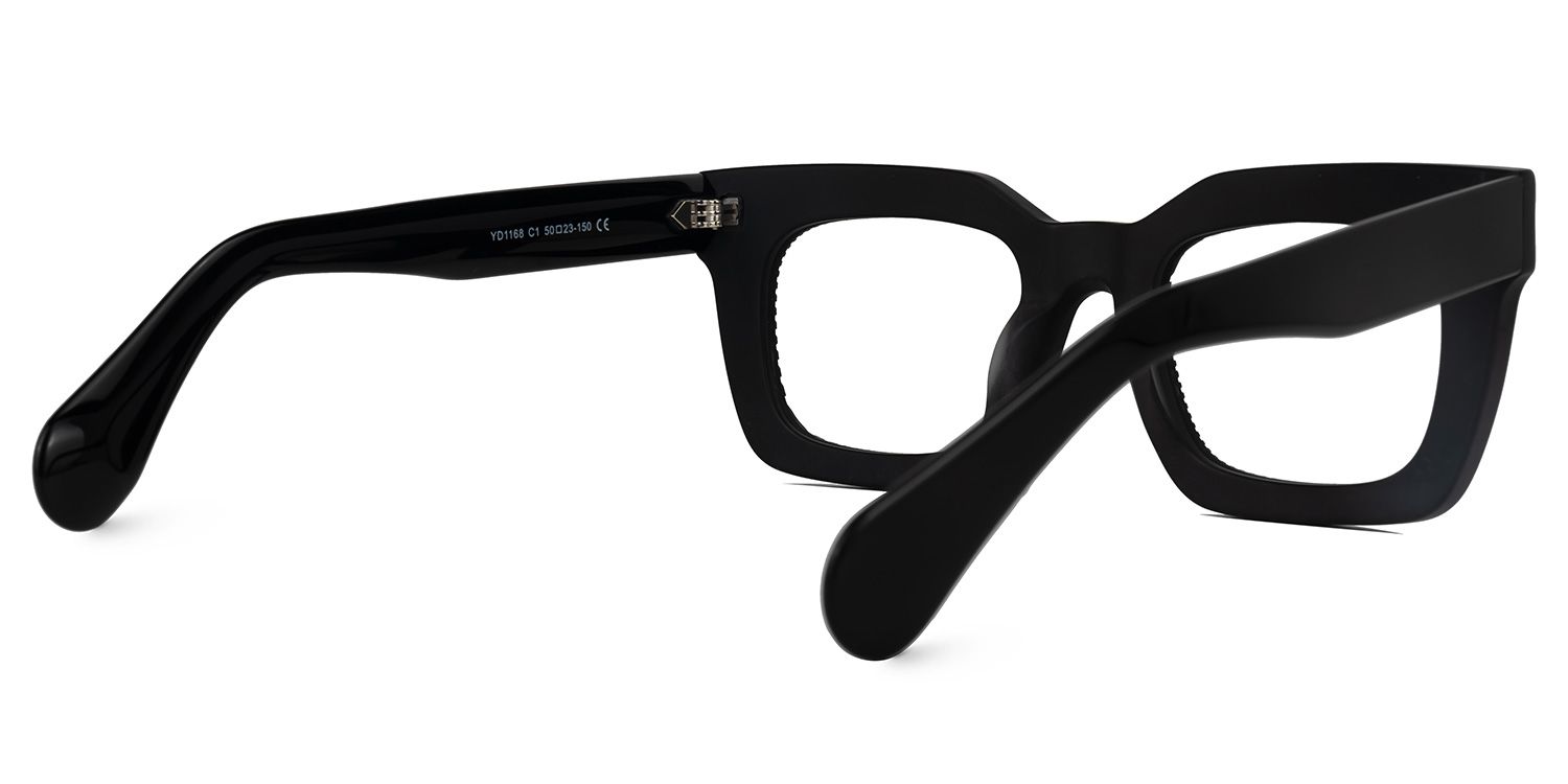 Delgado - Rectangle Black Eyeglasses | Vooglam Side View
