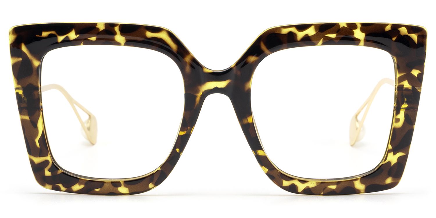Frame Size of Adrienne - Square Tortoise/Gold Eyeglasses | Vooglam