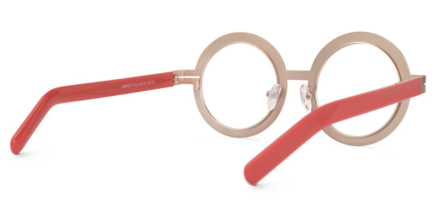 Adino - Round Red/White Eyeglasses | Vooglam