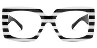 Borislav - Rectangle Black/White Eyeglasses | Vooglam Angle View