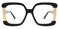 Adelphie - Square Black Eyeglasses | Vooglam Angle View
