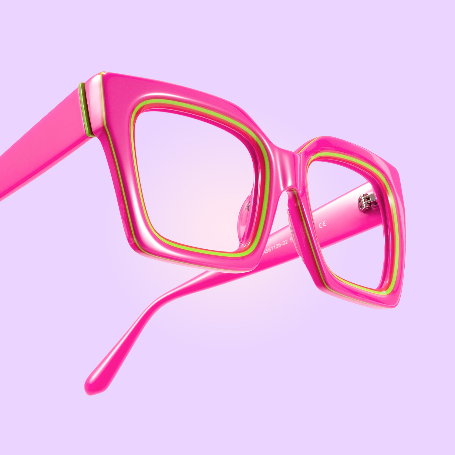 Trance - Square Pink Eyeglasses - 1