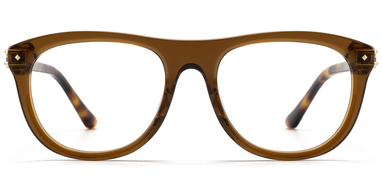 O'Keeffe - Designer Aviator Brown Eyeglasses | Vooglam Product Details 1
