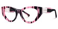 Sadah - Unique Pink-Zebra Pattern Cat Eye Glasses | Vooglam Front View