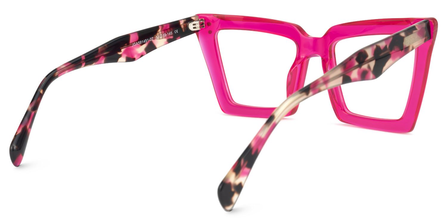 Eduardo - Square Pink Eyeglasses | Vooglam Side View