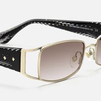 Wren - Gradient Lens Rectangle Gold Sunglasses | Vooglam Design Details