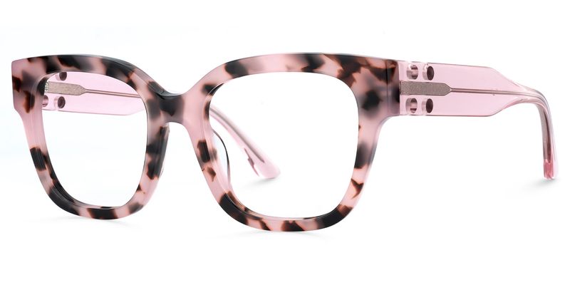 Lorette - Square Pink Eyeglasses