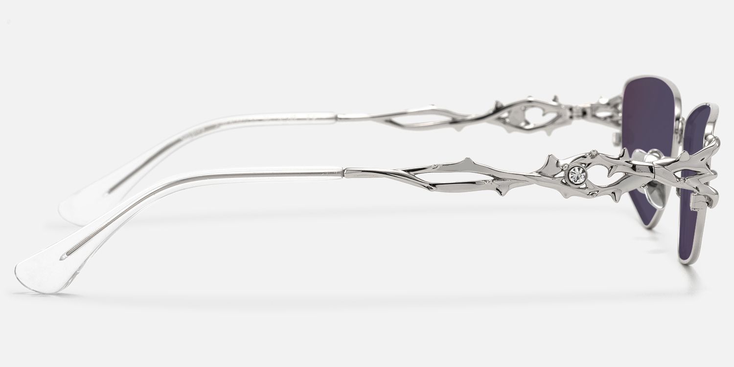 Spine - Silver Spine Deco Gothic Eyewear | Vooglam Side View