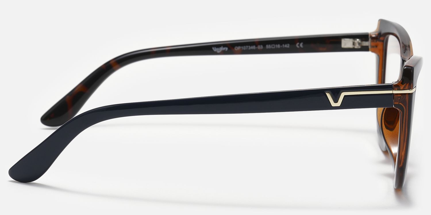 Rhea - Dark Blue Frame Glasses Tortoise Details product detail 3