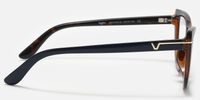 Rhea - Dark Blue Frame Glasses Tortoise Details | Vooglam Side View