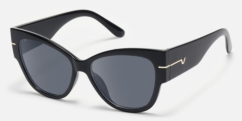 Elektra - Cat Eye Black Sunglasses