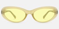 Phantom - Oval Yellow Sunglasses | Vooglam Angle View