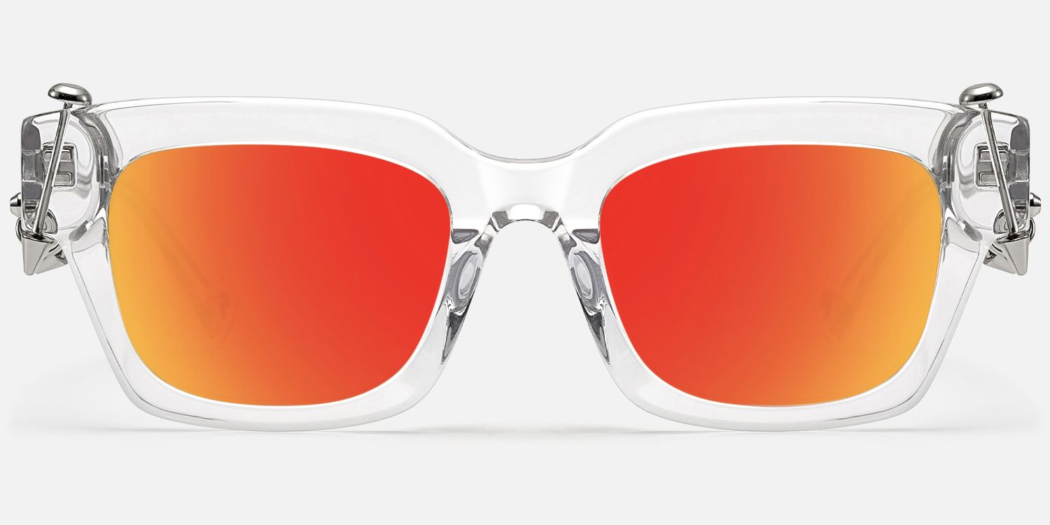 Sabrina - Gothic Clear Mirror Sunglasses | Vooglam Angle View