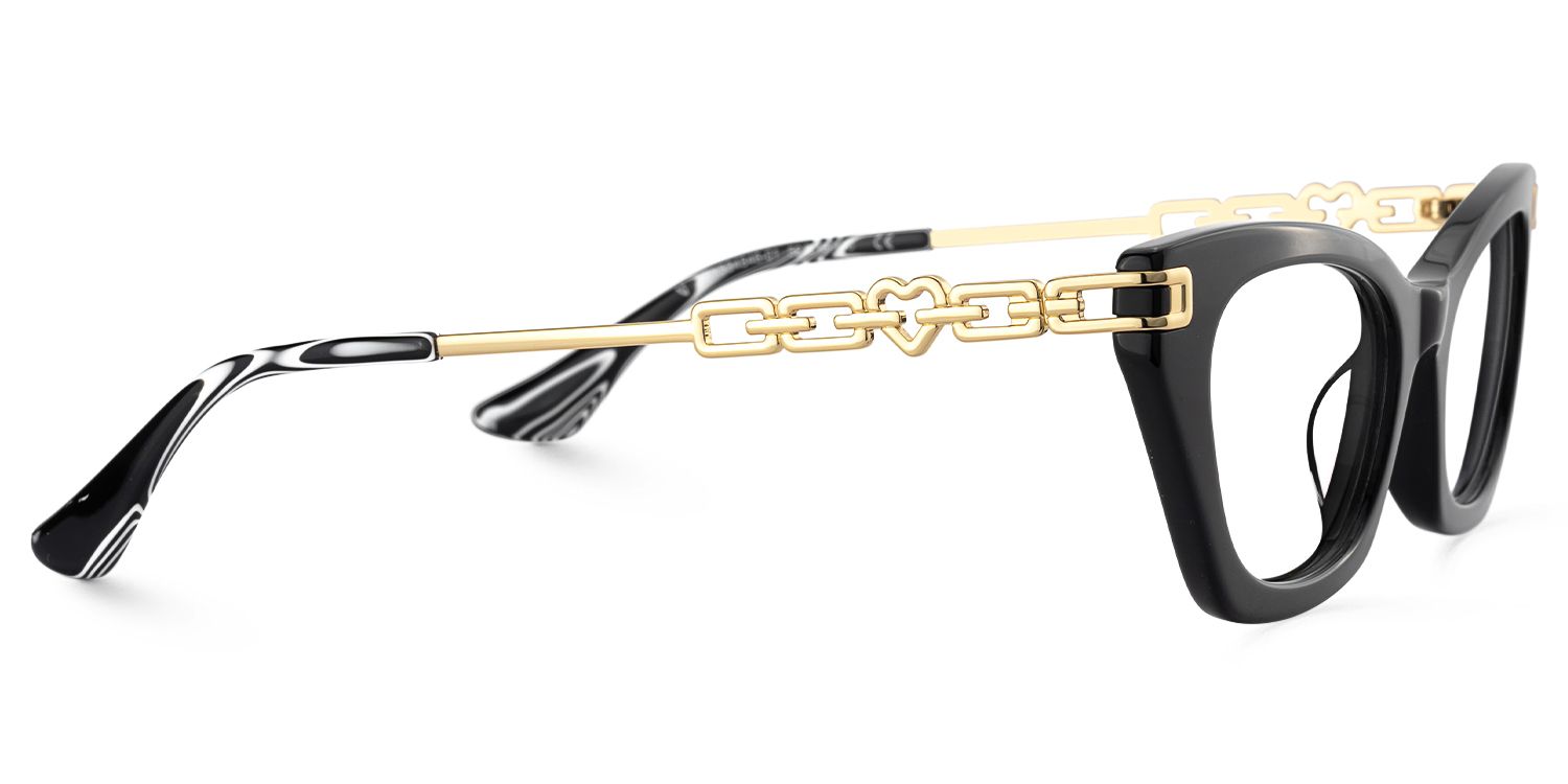 Siren - Cat Eye Black Eyeglasses | Vooglam 4