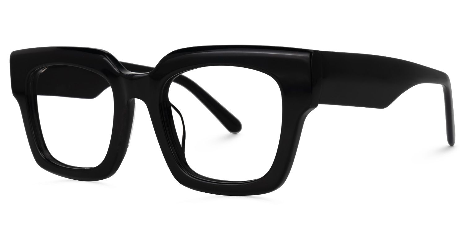Denitsa - Square Black Eyeglasses | Vooglam Front View