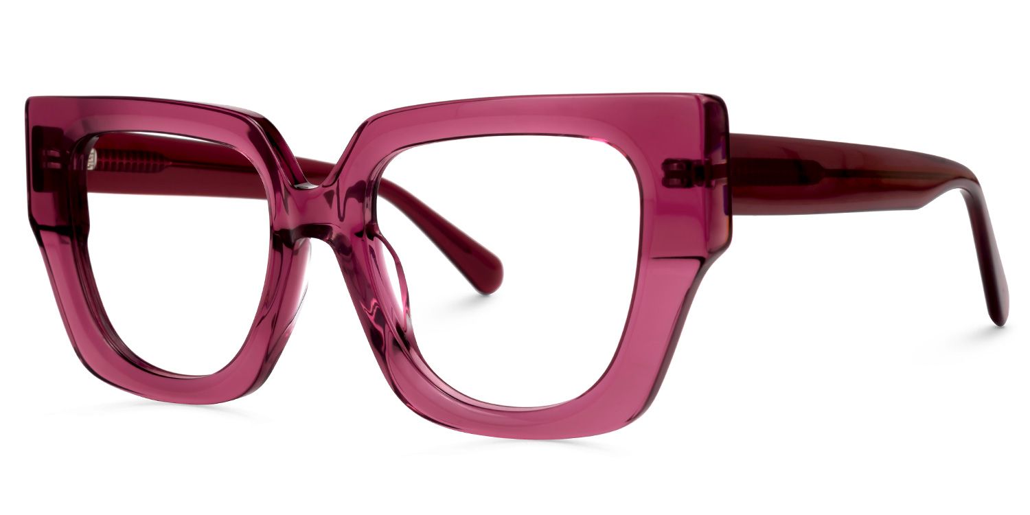 Efrat - Cat Eye Purple Eyeglasses by Vooglam - Front View