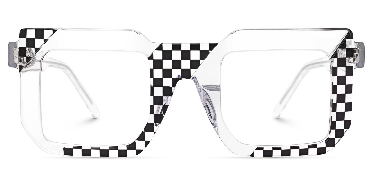 Madhav - Square Pattern Eyeglasses | Vooglam Angle View