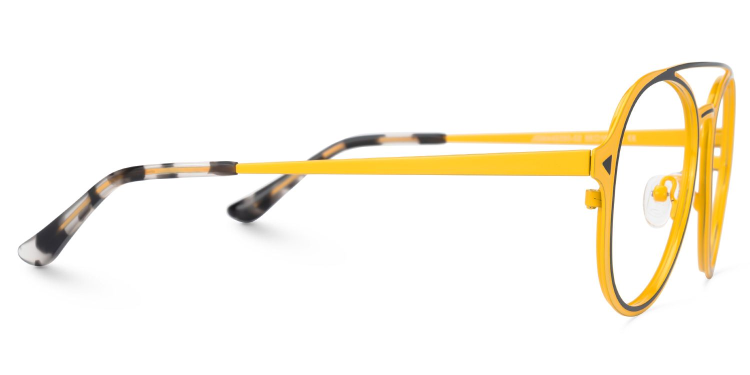 Ellasyn - Aviator Yellow Eyeglasses | Vooglam 4