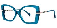 Elwilda - Butterfly Blue Eyeglasses | Vooglam Front View