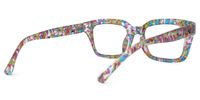 Issay - Rectangle Purple/Green Eyeglasses | Vooglam Side View
