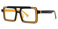 Elkanah - Aviator Black/Yellow Eyeglasses | Vooglam Front View