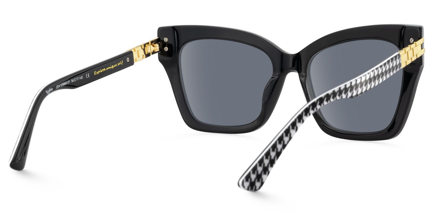 Tabitha - Butterfly Black Sunglasses | Vooglam Side View
