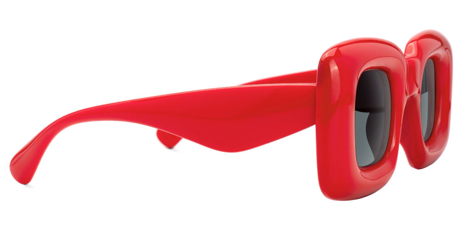 Jacinthe - Square Red Prescription Sunglasses | Vooglam 4