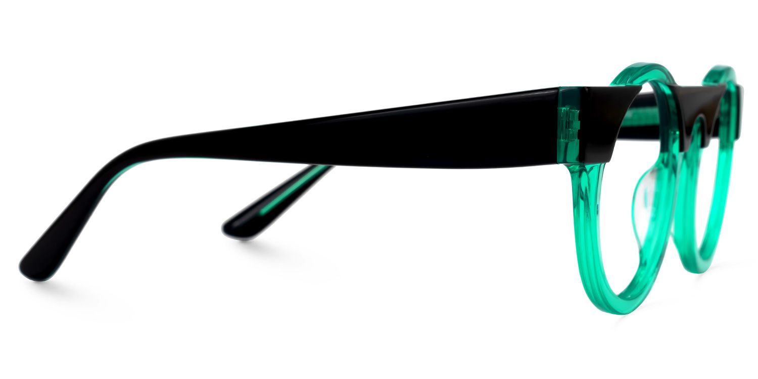 Egon - Round Green/Black Eyeglasses | Vooglam 4
