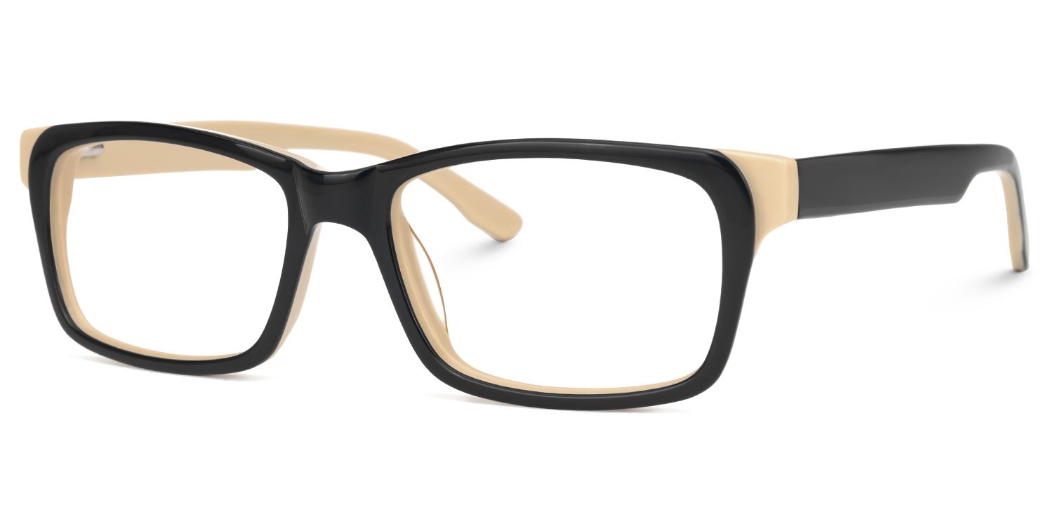 Eliava - Rectangle Black Eyeglasses | Vooglam Front View