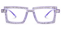 Pandeia - Rectangle Purple Eyeglasses | Vooglam Angle View