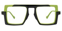 Ilene - Aviator Black/Green Eyeglasses | Vooglam Angle View