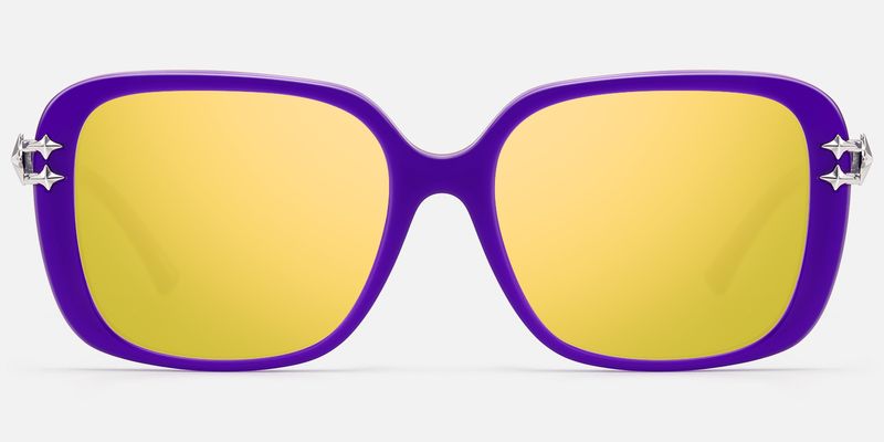 Nova - Dark Purple Gold Mirrored Star Sunglasses by Vooglam