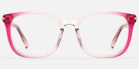 Holo - Square Pink Eyeglasses | Vooglam Angle View
